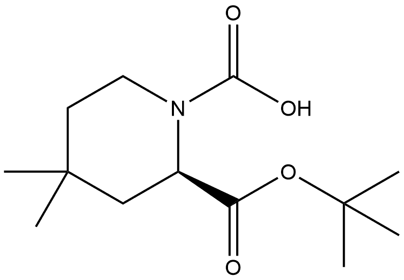 (R)-1-(tert-Butoxycarbonyl)-4,4-dimethylpiperidine-2-carboxylic acid Structure