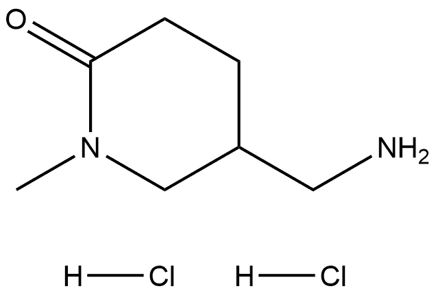 5-(aminomethyl)-1-methyl-piperidin-2-one dihydrochloride Structure