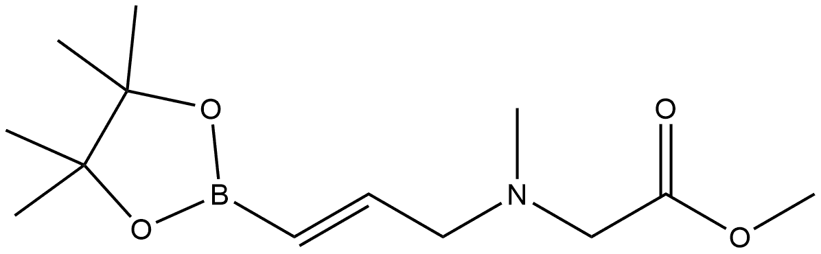 Methyl (E)-N-methyl-N-(3-(4,4,5,5-tetramethyl-1,3,2-dioxaborolan-2-yl)allyl)glycinate 구조식 이미지