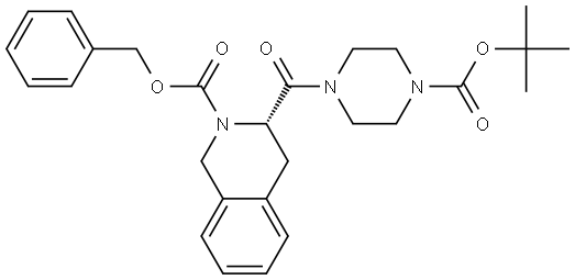 benzyl (S)-3-(4-(tert-butoxycarbonyl)piperazine-1-carbonyl)-3,4-dihydroisoquinoline-2(1H)-carboxylate Structure