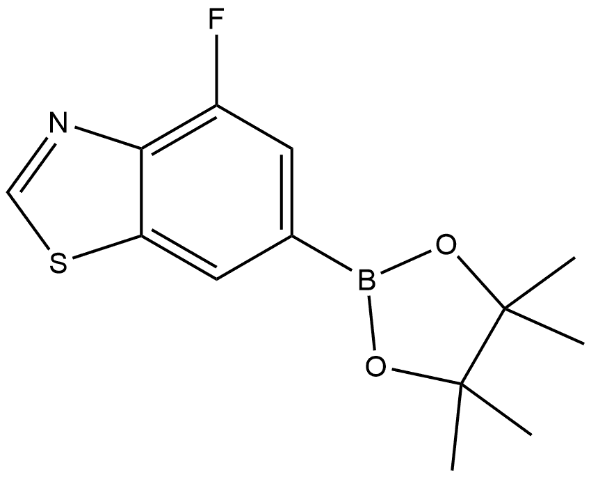 4-Fluoro-6-(4,4,5,5-tetramethyl-1,3,2-dioxaborolan-2-yl)benzo[d]thiazole 구조식 이미지