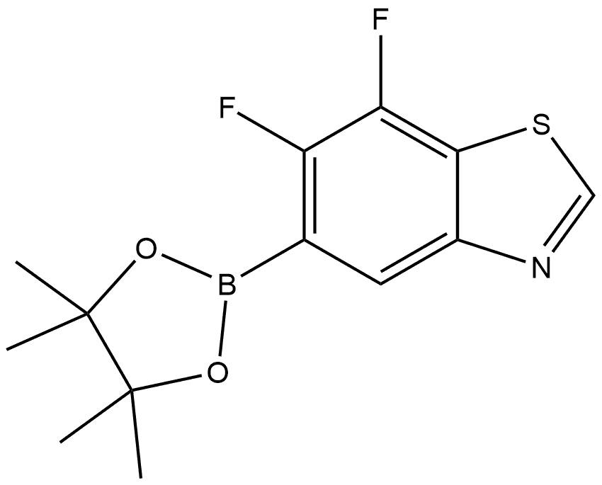 6,7-Difluoro-5-(4,4,5,5-tetramethyl-1,3,2-dioxaborolan-2-yl)benzo[d]thiazole 구조식 이미지