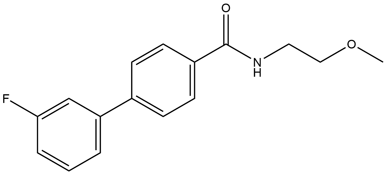 1,1'-Biphenyl]-4-carboxamide, 3'-fluoro-N-(2-methoxyethyl)- Structure