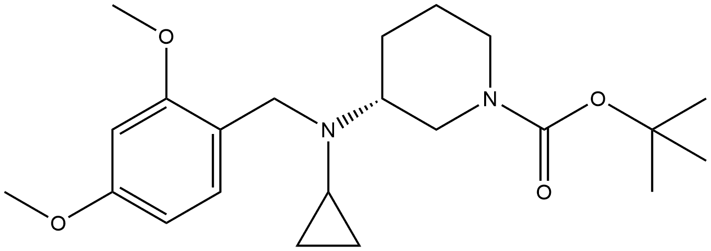 tert-butyl (R)-3-(cyclopropyl(2,4-dimethoxybenzyl)amino)piperidine-1-carboxylate Structure