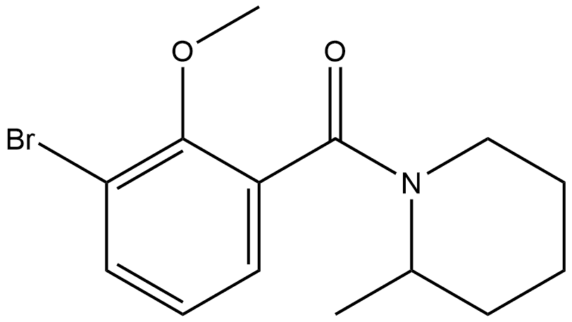 Methanone, (3-bromo-2-methoxyphenyl)(2-methyl-1-piperidinyl)- Structure