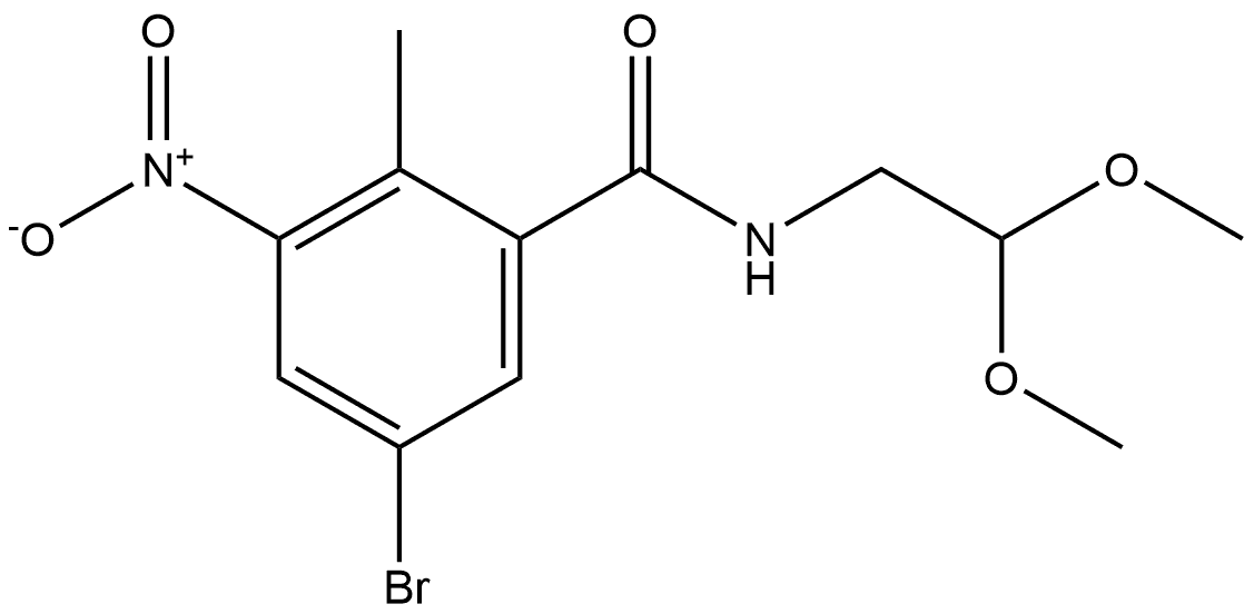 5-bromo-N-(2,2-dimethoxyethyl)-2-methyl-3-nitrobenzamide Structure