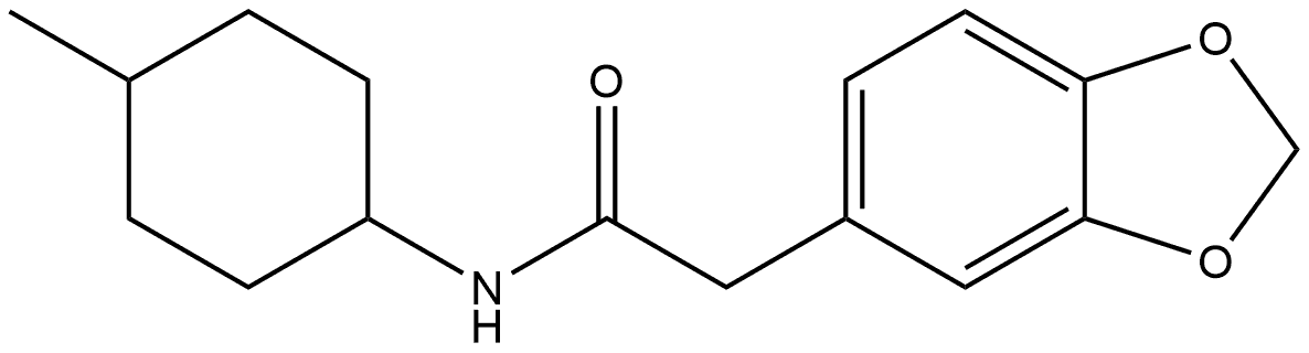 1,3-Benzodioxole-5-acetamide, N-(4-methylcyclohexyl)- Structure