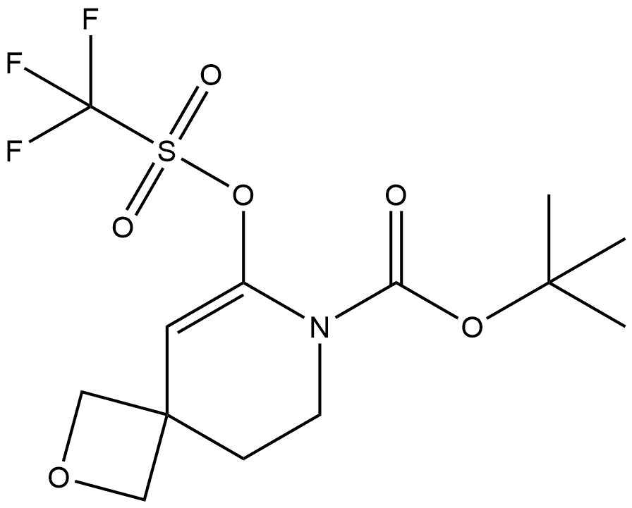 tert-Butyl 6-(((trifluoromethyl)sulfonyl)oxy)-2-oxa-7-azaspiro[3.5]non-5-ene-7-carboxylate Structure