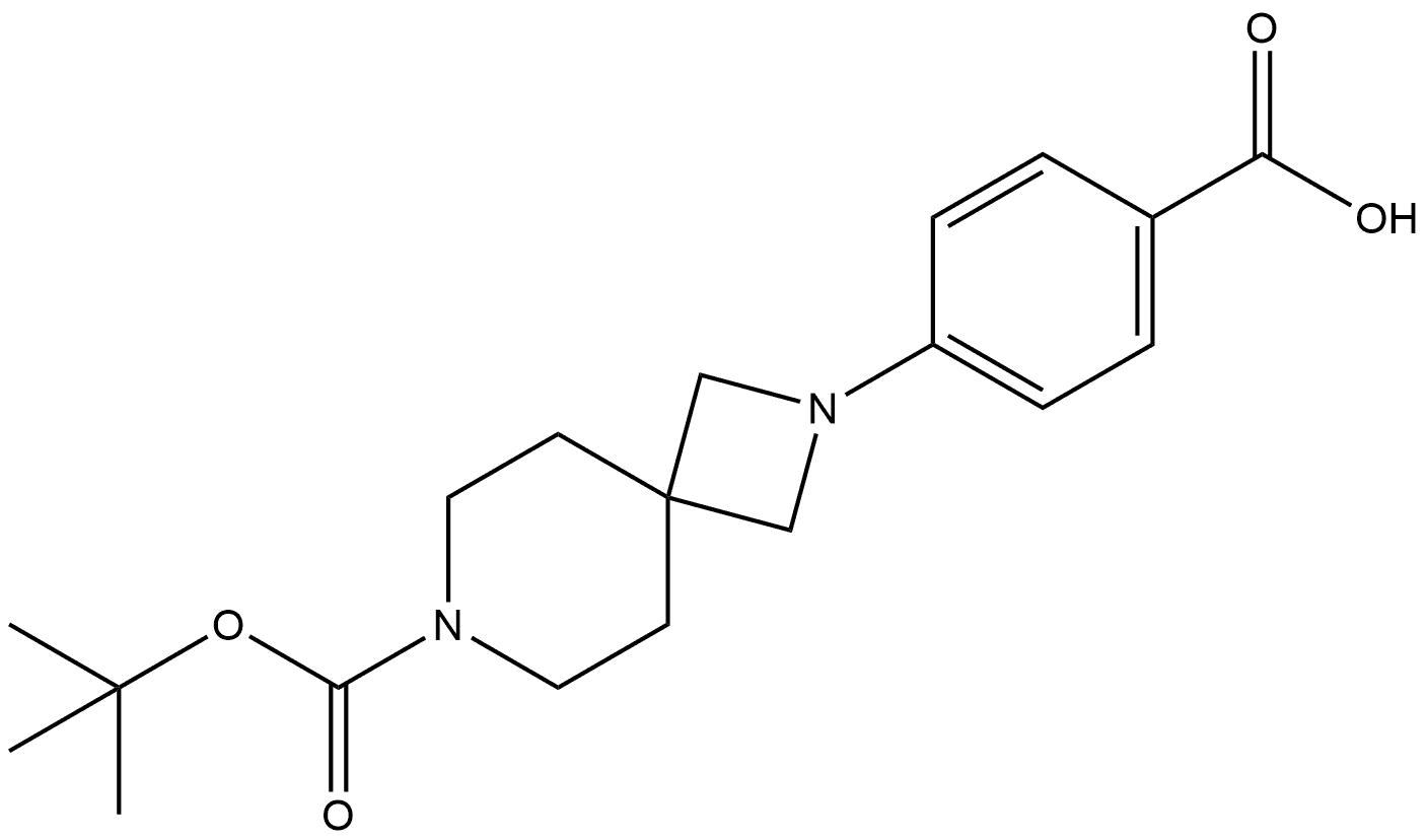 2,7-Diazaspiro[3.5]nonane-7-carboxylic acid, 2-(4-carboxyphenyl)-, 7-(1,1-dimethylethyl) ester 구조식 이미지