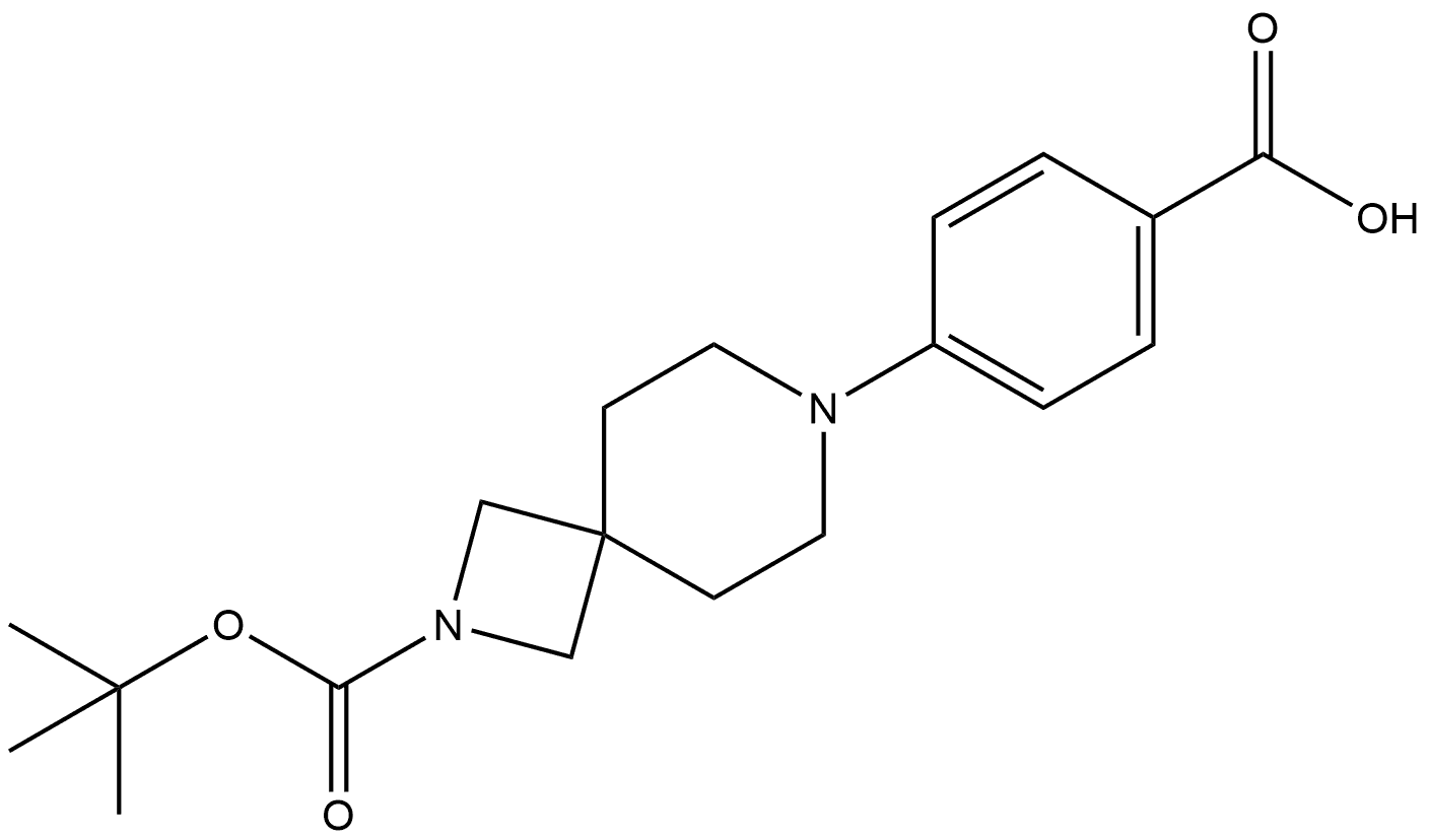 2,7-Diazaspiro[3.5]nonane-2-carboxylic acid, 7-(4-carboxyphenyl)-, 2-(1,1-dimethylethyl) ester Structure