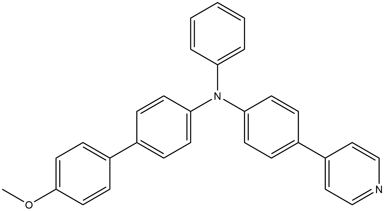 4'-methoxy-N-phenyl-N-(4-(pyridin-4-yl)phenyl)-[1,1'-biphenyl]-4-amine Structure