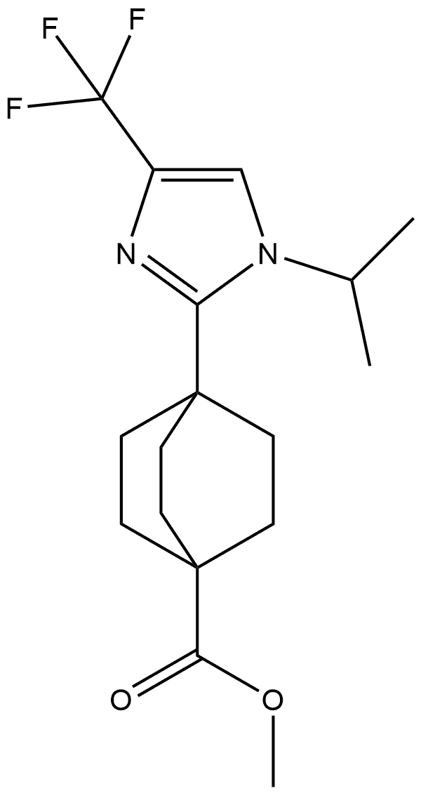 methyl 4-(1-isopropyl-4-(trifluoromethyl)-1H-imidazol-2-yl)bicyclo[2.2.2]octane-1-carboxylate 구조식 이미지