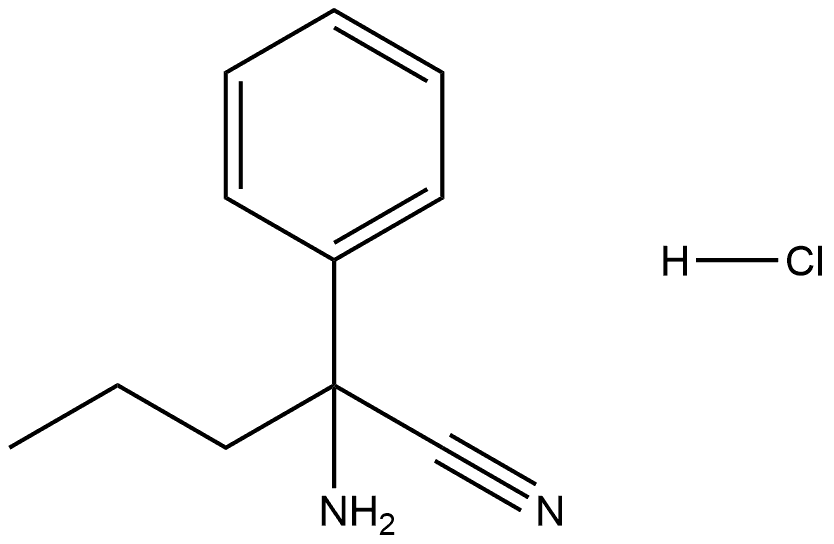 2-amino-2-phenylpentanenitrile hydrochloride Structure