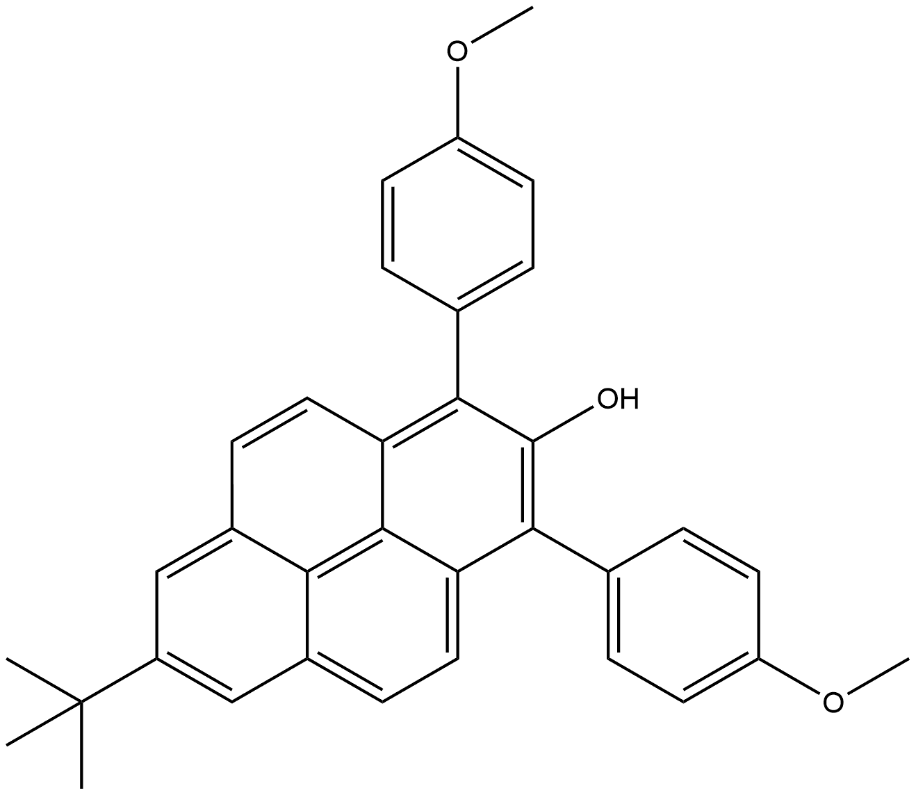 7-(tert-butyl)-1,3-bis(4-methoxyphenyl)pyren-2-ol Structure