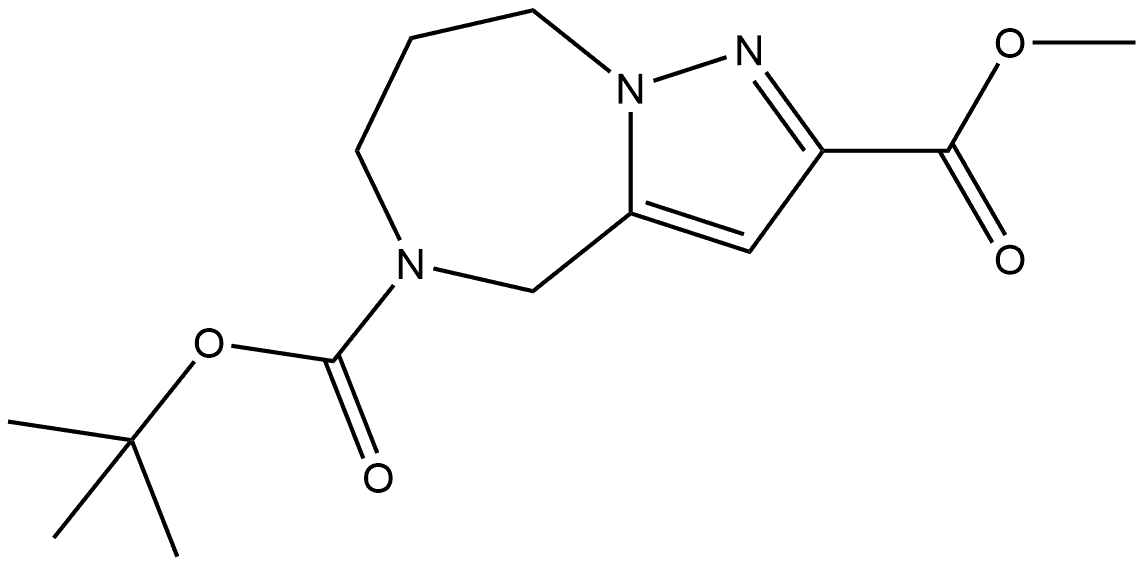 5-(tert-butyl) 2-methyl 7,8-dihydro-4H-pyrazolo[1,5-a][1,4]diazepine-2,5(6H)-dicarboxylate Structure