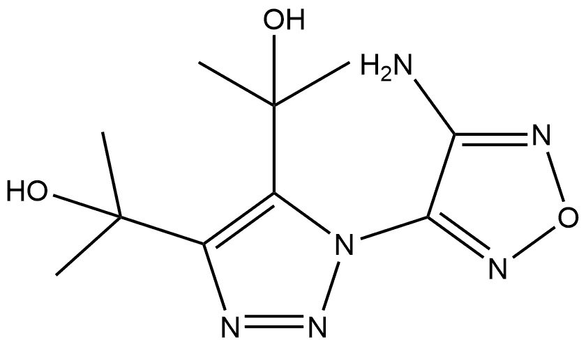 2,2'-[1-(4-amino-1,2,5-oxadiazol-3-yl)-1{H}-1,2,3-triazole-4,5-diyl]dipropan-2-ol Structure