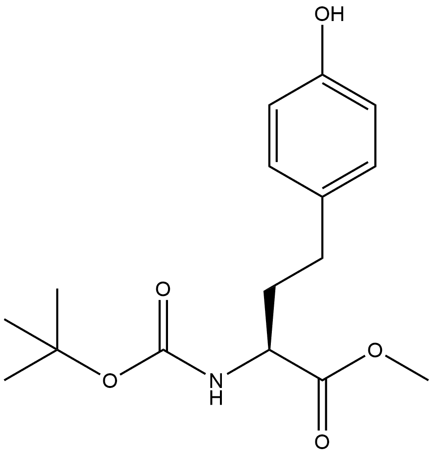 (S)-methyl 2-((tert-butoxycarbonyl)amino)-4-(4-hydroxyphenyl)butanoate(WX192084) Structure