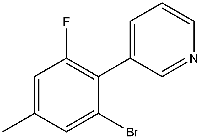 3-(2-Bromo-6-fluoro-4-methylphenyl)pyridine Structure