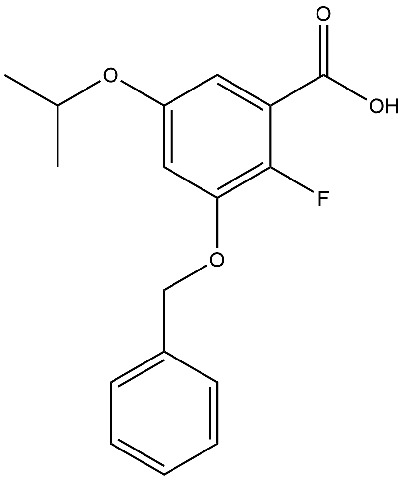 3-(Benzyloxy)-2-fluoro-5-isopropoxybenzoic acid Structure