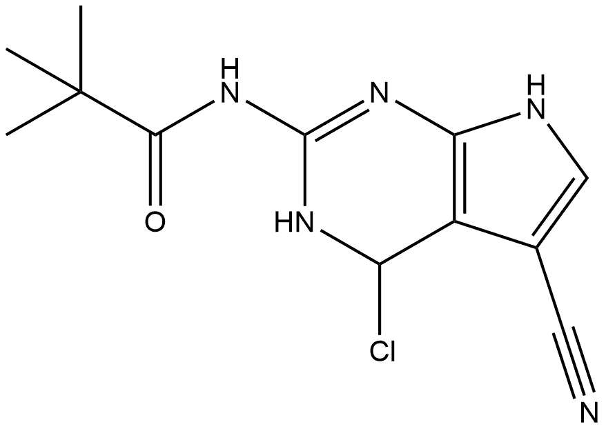 Propanamide, N-(4-chloro-5-cyano-4,7-dihydro-3H-pyrrolo[2,3-d]pyrimidin-2-yl)-2,2-dimethyl- Structure