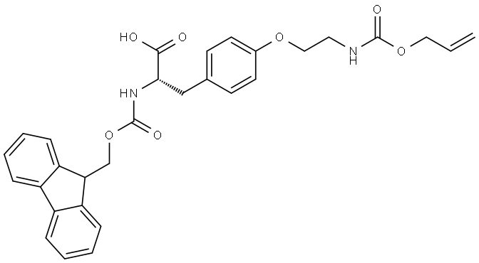 L-Tyrosine, N-[(9H-fluoren-9-ylmethoxy)carbonyl]-O-[2-[[(2-propen-1-yloxy)carbonyl]amino]ethyl]- Structure