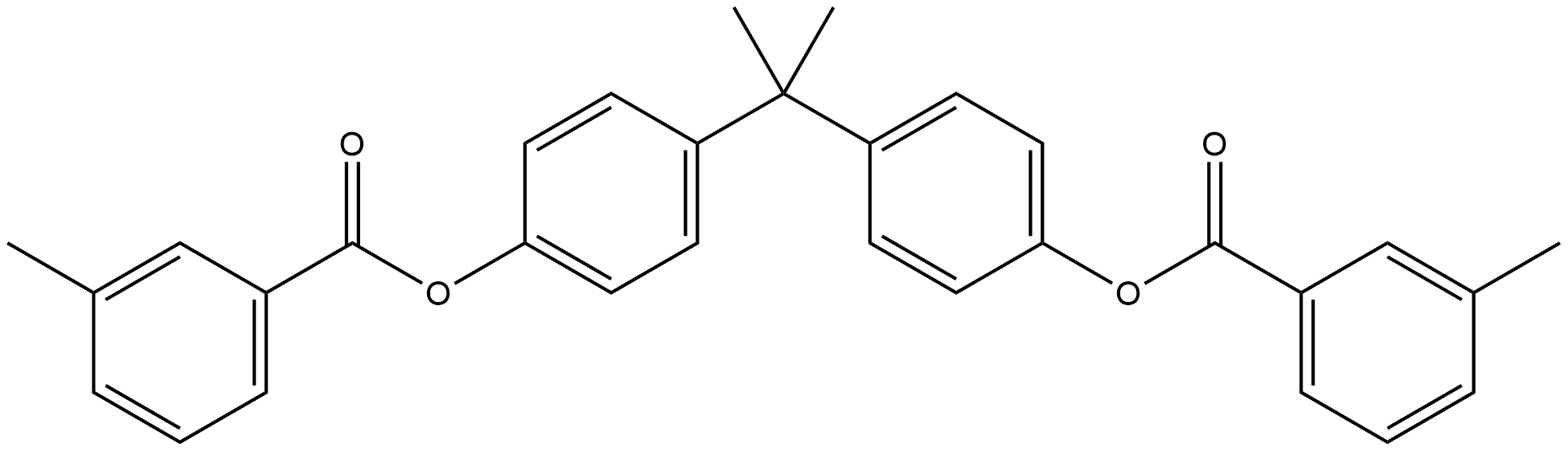 Benzoic acid, 3-methyl-, (1-methylethylidene)di-4,1-phenylene ester Structure