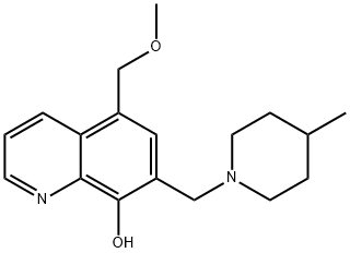 5-(Methoxymethyl)-7-((4-methylpiperidin-1-yl)methyl)quinolin-8-ol 구조식 이미지