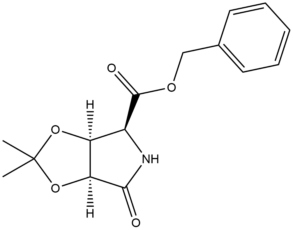 (3aS,4S,6aS)-Benzyl 2,2-dimethyl-6-oxotetrahydro-3aH-[1,3]dioxolo[4,5-c]pyrrole-4-carboxylate 구조식 이미지