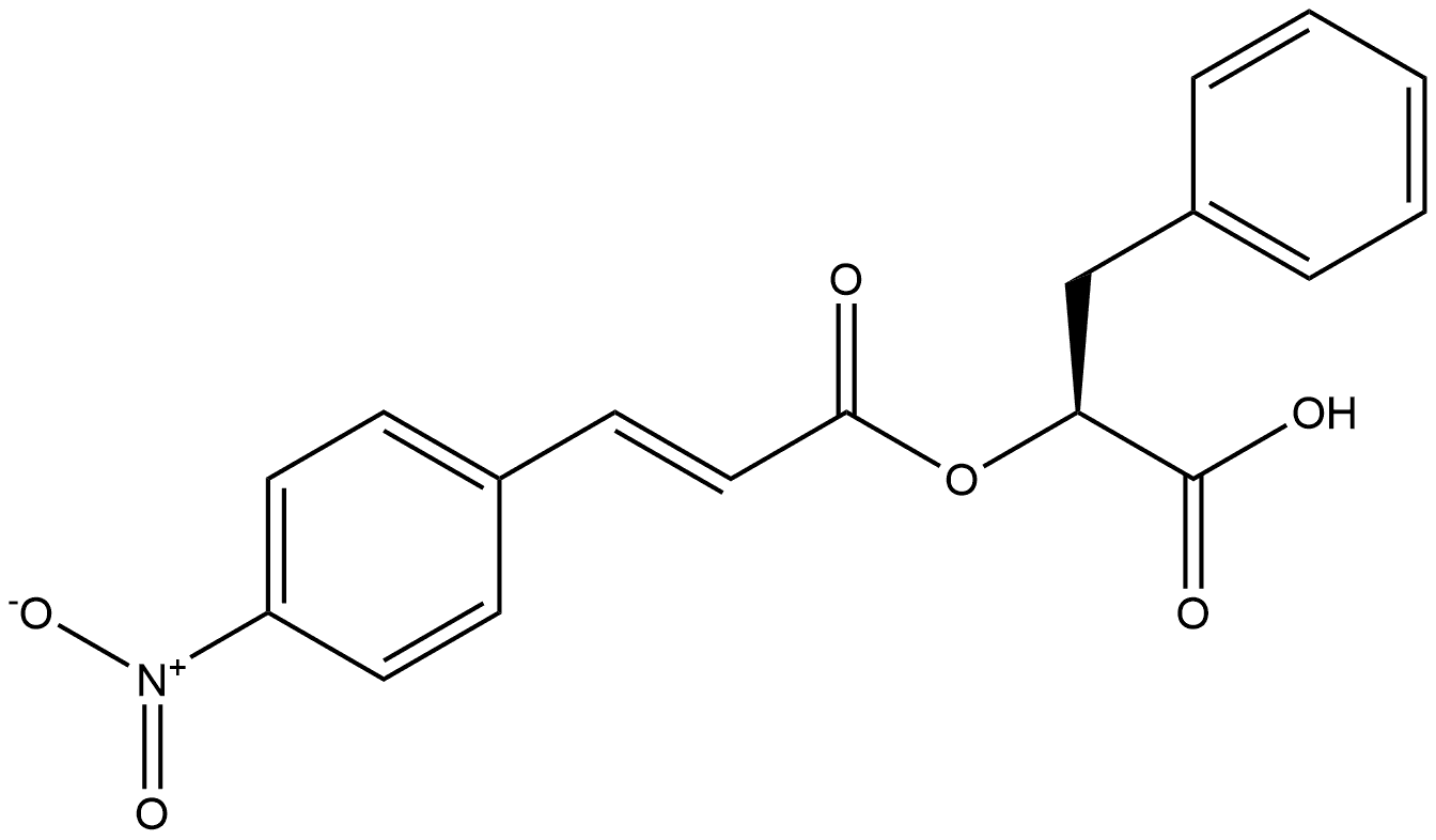 (αS)-α-[[(E)-3-(4-니트로페닐)-1-옥소-2-프로페닐]옥시]벤젠프로판산 구조식 이미지