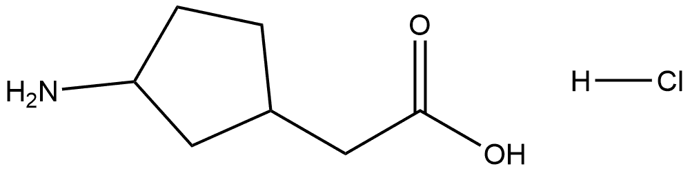 Cyclopentaneacetic acid, 3-amino-, hydrochloride (1:1) Structure