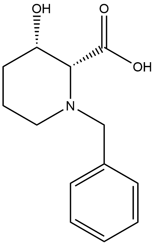 cis-1-Benzyl-3-hydroxy-piperidine-2-carboxylic acid Structure