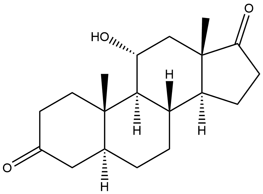 Androstane-3,17-dione, 11-hydroxy-, (5α,11α)- Structure