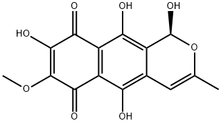 1H-Naphtho[2,3-c]pyran-6,9-dione, 1,5,8,10-tetrahydroxy-7-methoxy-3-methyl-, (1S)- Structure