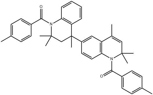 1,1',2,2',3,4-hexahydro-3,6'-bis[2,2,4-trimethyl-1-(4-methylbenzoyl)quinoline] 구조식 이미지