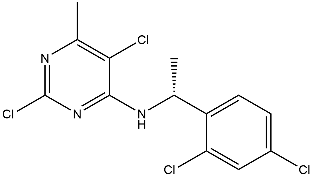 (R)-2,5-dichloro-N-(1-(2,4-dichlorophenyl)ethyl)-6-methylpyrimidin-4-amine 구조식 이미지