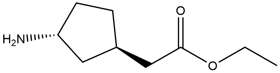 Cyclopentaneacetic acid, 3-amino-, ethyl ester, (1R,3R)- Structure