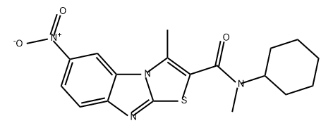 Thiazolo[3,2-a]benzimidazole-2-carboxamide, N-cyclohexyl-N,3-dimethyl-6-nitro- Structure