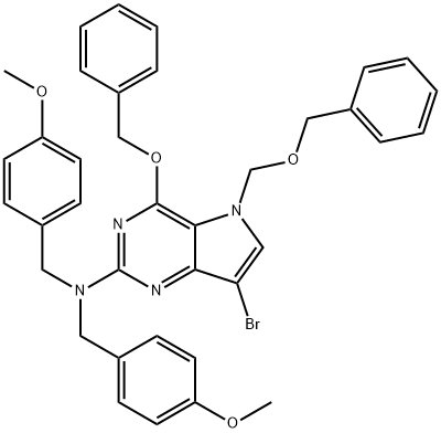 5H-Pyrrolo3,2-dpyrimidin-2-amine, 7-bromo-N,N-bis(4-methoxyphenyl)methyl-4-(phenylmethoxy)-5-(phenylmethoxy)methyl- Structure