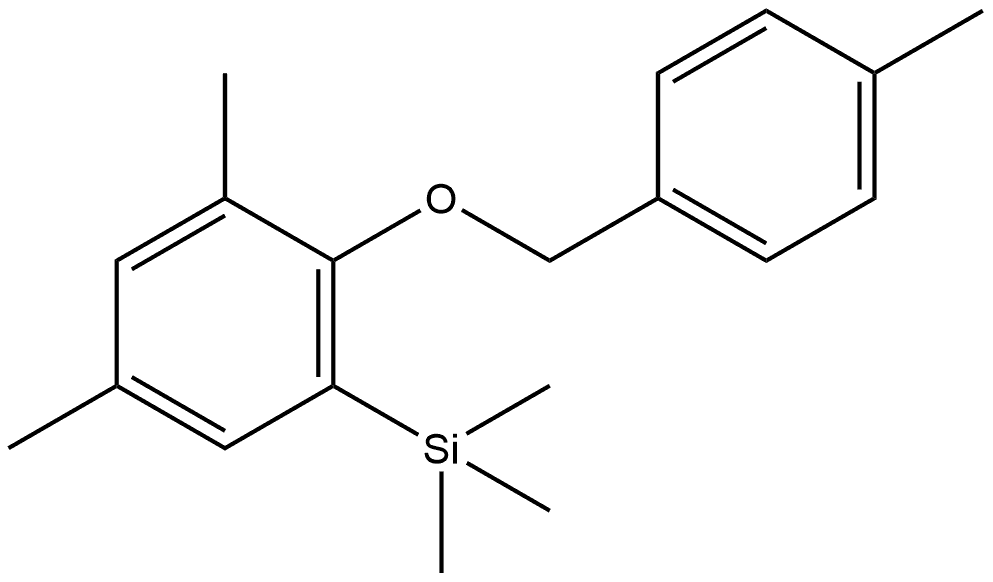 (3,5-dimethyl-2-((4-methylbenzyl)oxy)phenyl)trimethylsilane Structure