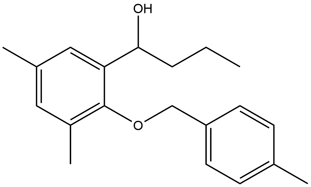 1-(3,5-dimethyl-2-((4-methylbenzyl)oxy)phenyl)butan-1-ol Structure