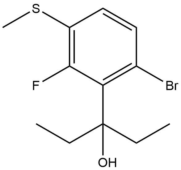 3-(6-bromo-2-fluoro-3-(methylthio)phenyl)pentan-3-ol Structure