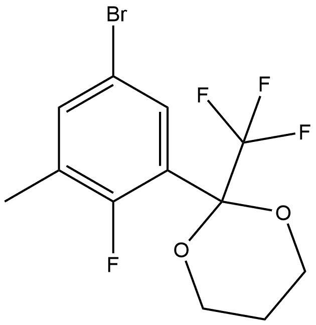 2-(5-bromo-2-fluoro-3-methylphenyl)-2-(trifluoromethyl)-1,3-dioxane Structure