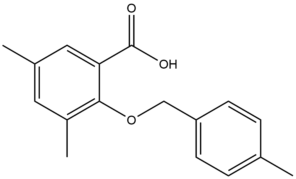 3,5-dimethyl-2-((4-methylbenzyl)oxy)benzoic acid Structure