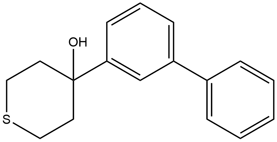 4-([1,1'-biphenyl]-3-yl)tetrahydro-2H-thiopyran-4-ol Structure