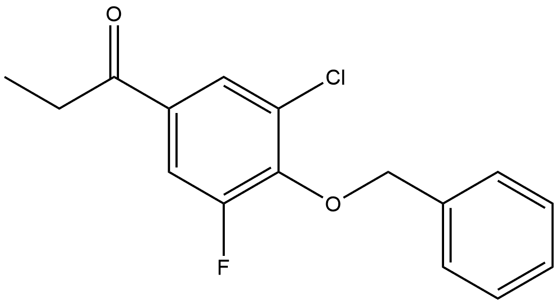 1-(4-(benzyloxy)-3-chloro-5-fluorophenyl)propan-1-one Structure