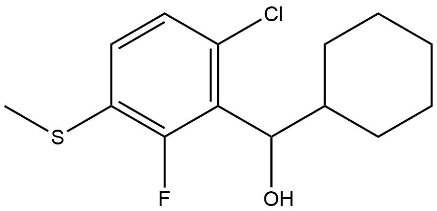 (6-chloro-2-fluoro-3-(methylthio)phenyl)(cyclohexyl)methanol Structure