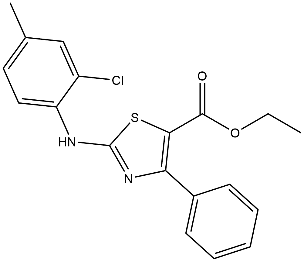 ethyl 2-((2-chloro-4-methylphenyl)amino)-4-phenylthiazole-5-carboxylate Structure