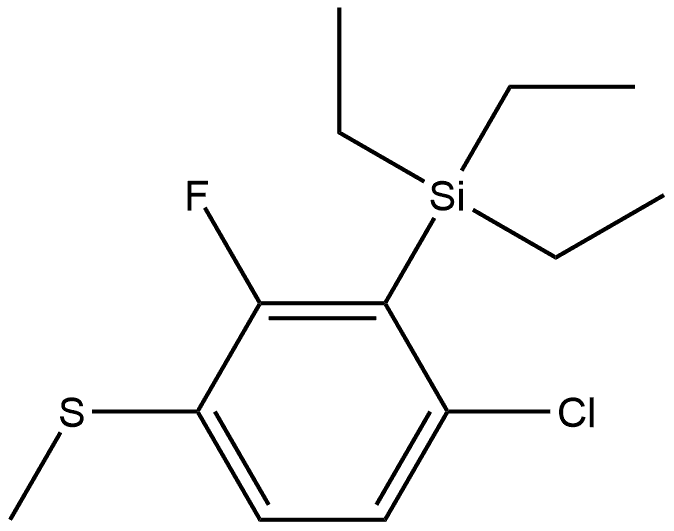 (6-chloro-2-fluoro-3-(methylthio)phenyl)triethylsilane Structure