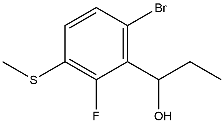 1-(6-bromo-2-fluoro-3-(methylthio)phenyl)propan-1-ol Structure