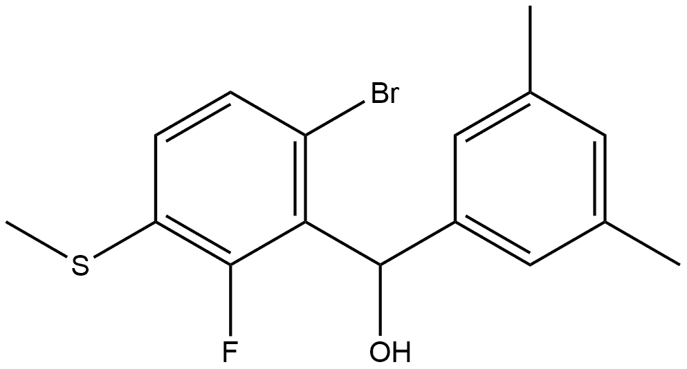 (6-bromo-2-fluoro-3-(methylthio)phenyl)(3,5-dimethylphenyl)methanol Structure